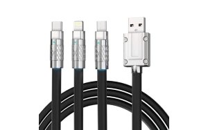 120W 6A 3 In 1 Fast Charging Cable