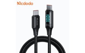 McDodo CA-3610 5A 100W Type-C to Type-C Charging Cable, 1.2m Auto Power Off Transparent Data Cable with Digital Display